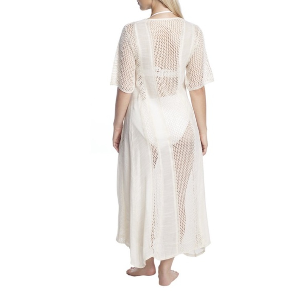 NWT$80🔥 ELAN INTERNATIONAL Crochet Detail Long Kimono swimsuit coverup Size M - Picture 9 of 14